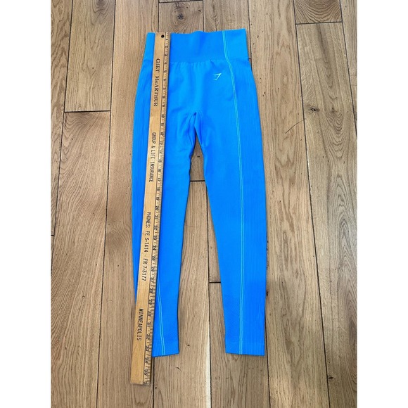 GYMSHARK ULTRA Seamless Blue Leggings Women’s Medium - Picture 7 of 9